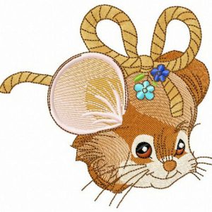 Rope bow for mouse embroidery design