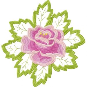 Rose and lace embroidery design