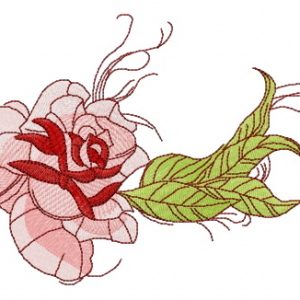 Rose and wind embroidery design