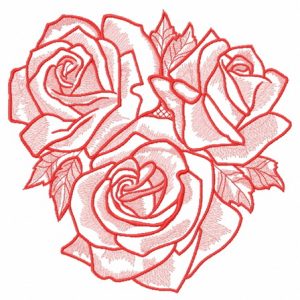 Rose bouquet 3 embroidery design
