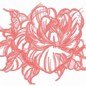 Rose flower sketch embroidery design