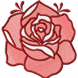 Red rose 12 embroidery design