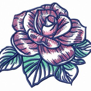 Rose freshness embroidery design