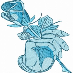 Rose in hand embroidery design