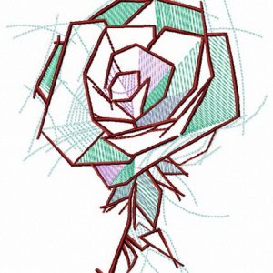 Rose origami embroidery design