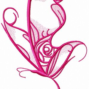 Rose pattern butterfly 2 embroidery design