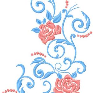 Rose vignette decor embroidery design