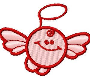 Round angel embroidery design
