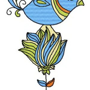 Royal bird embroidery design