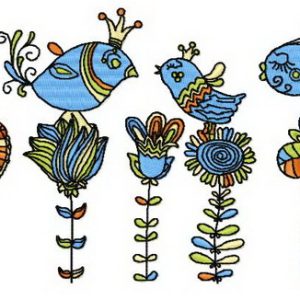 Royal birds embroidery design