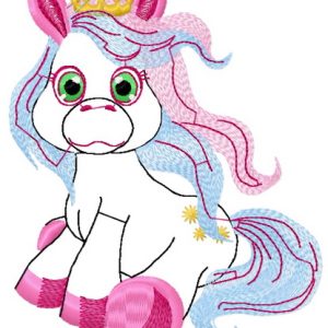 Royal pony embroidery design