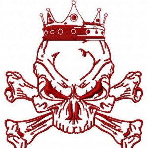 Royal skull embroidery design