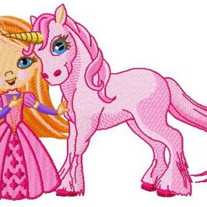 Royal unicorn embroidery design