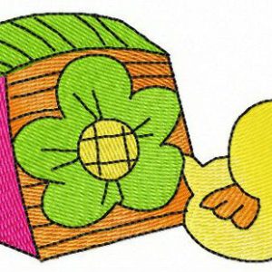 Rubber ducky and cube embroidery design