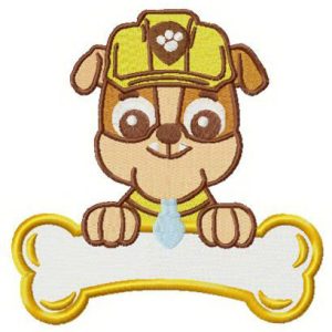 Rubble with bone embroidery design