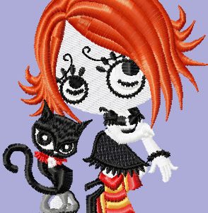 Ruby Gloom Halloween embroidery design