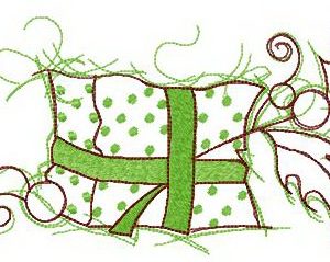 Rumpled gift embroidery design