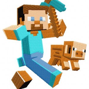 Running farmer embroidery design