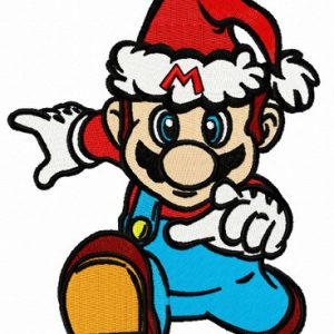 Running for Christmas embroidery design