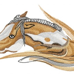 Running horse embroidery design