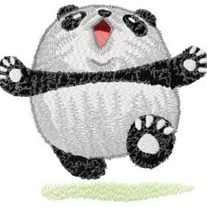 Running panda embroidery design