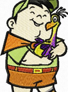 Russell and bird  embroidery design