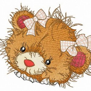 Rustic teddy bear embroidery design