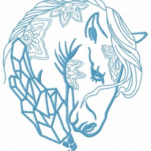 Sad crystal horse 2 embroidery design