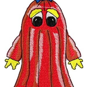 Sad dress-monster embroidery design