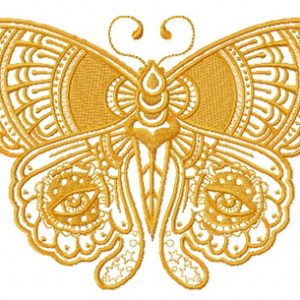 Sad eyes butterfly embroidery design