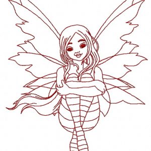 Sad fairy 4 embroidery design