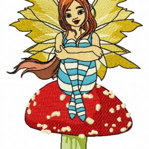 Sad fairy embroidery design