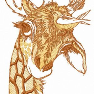 Sad giraffee embroidery design