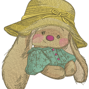 Sad girl Bunny Mi embroidery design