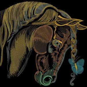 Sad horse embroidery design