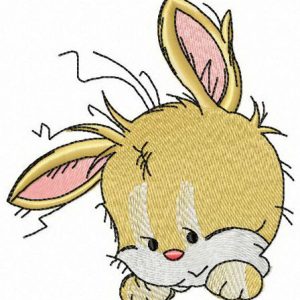 Sad little bunny embroidery design