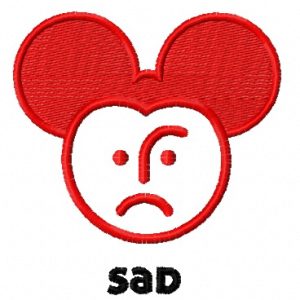 Sad Mickey embroidery design
