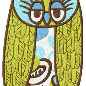 Sad owl embroidery design