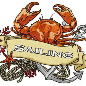 Sailing embroidery design