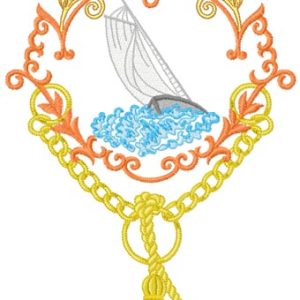 Sailing ship embroidery design