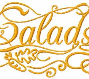 Salads embroidery design