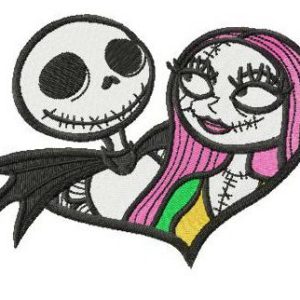 Sally in love with Jack embroidery design