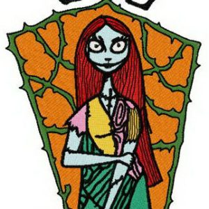 Sally near window embroidery design