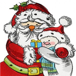 Santa and snowman 2 embroidery design