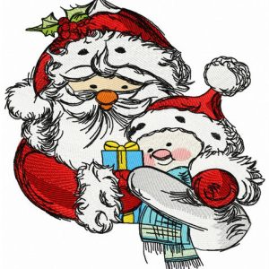 Santa and snowman 3 embroidery design