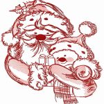 Santa and snowman 4 embroidery design