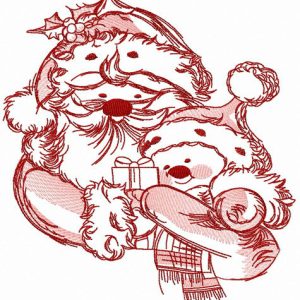 Santa and snowman 4 embroidery design