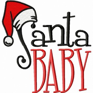 Santa Baby Santa hat embroidery design