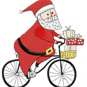 Santa cycling 3 embroidery design