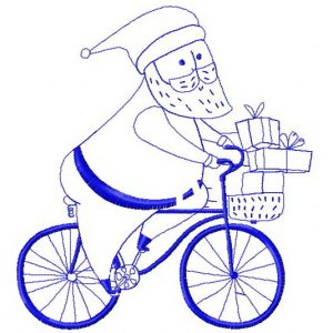 Santa cycling 4 embroidery design